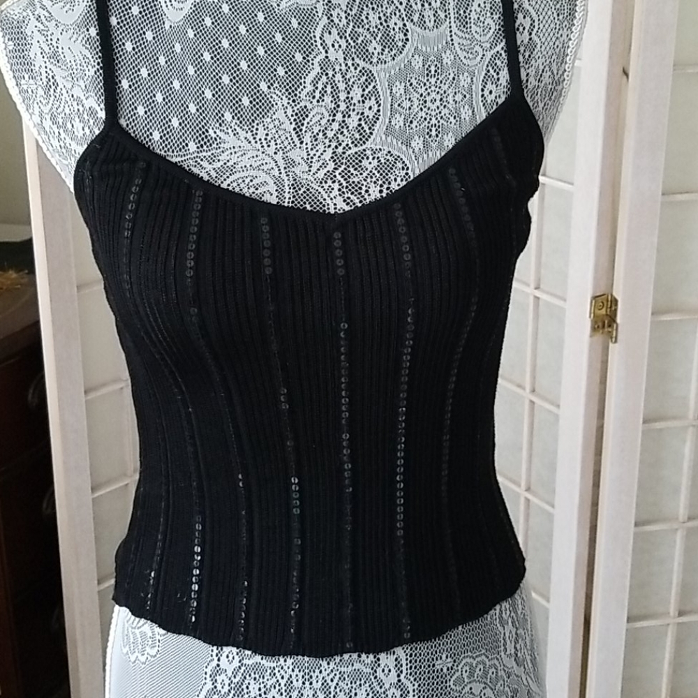 Black sequin top and cami set - Picture 2 of 4
